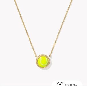 Kendra Scott Gold Necklace with Lime Green Pendant